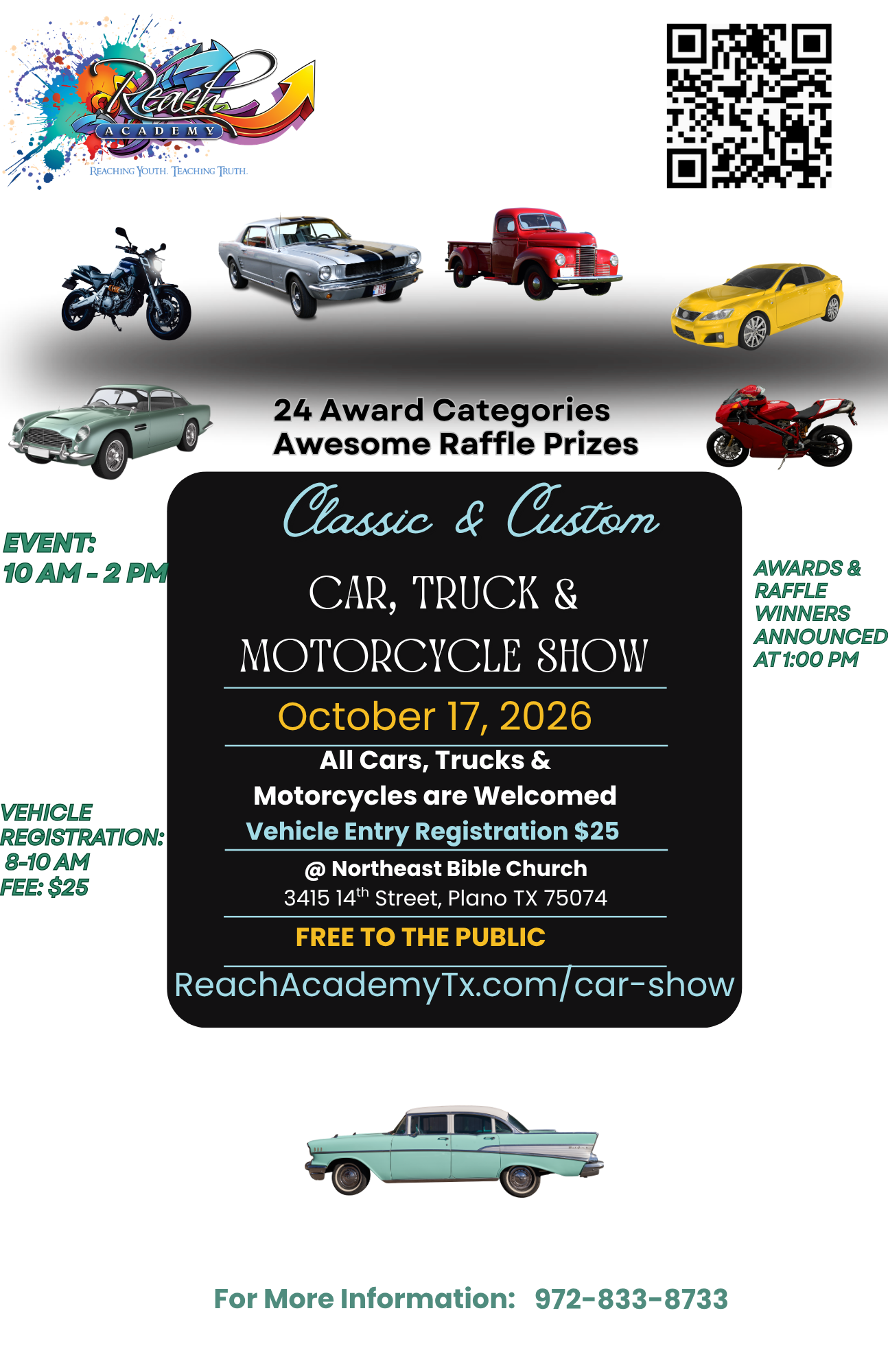 New Updated Classic Car Flyer 4.25 x 5.5 in