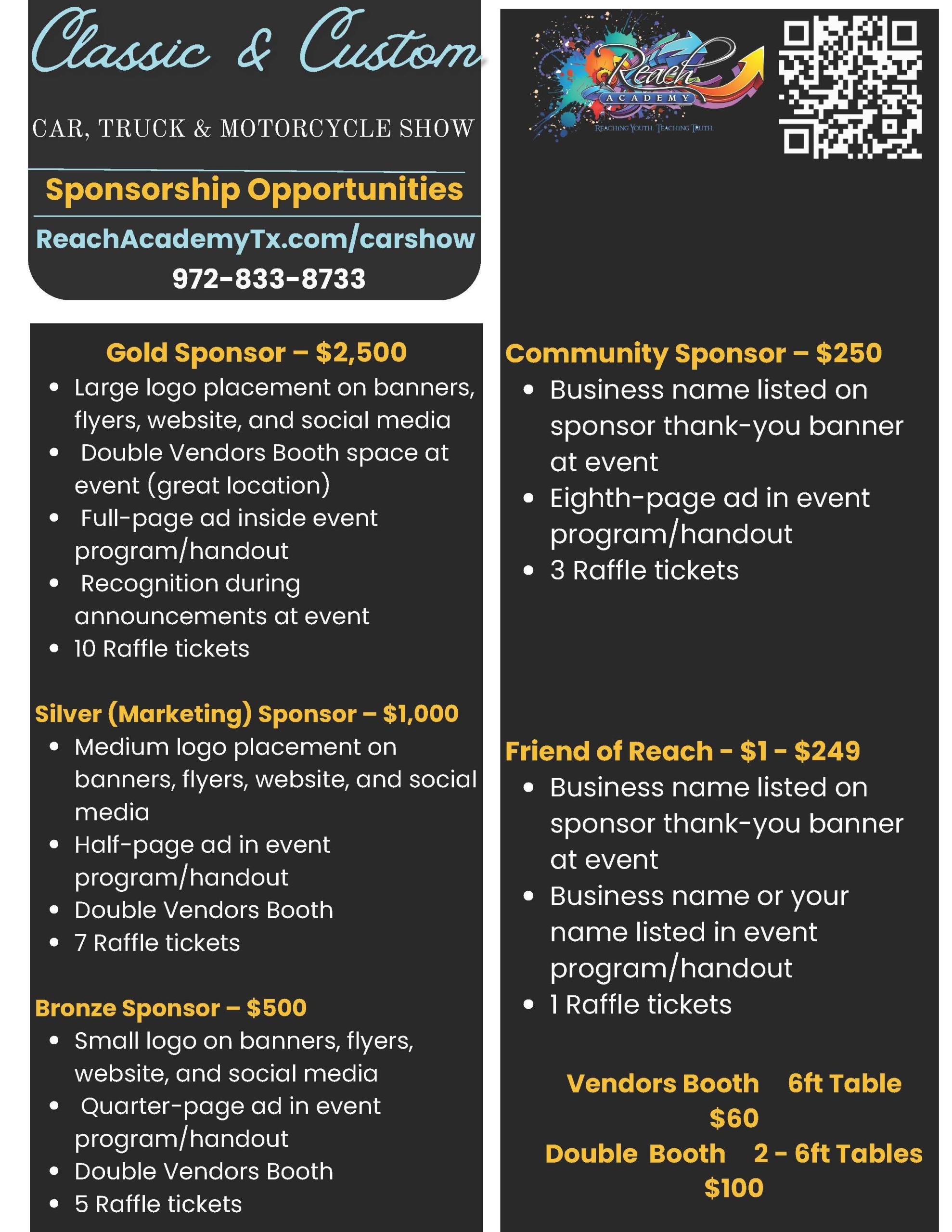 Updated Classic Car Flyer Back 8.5 x 11 in